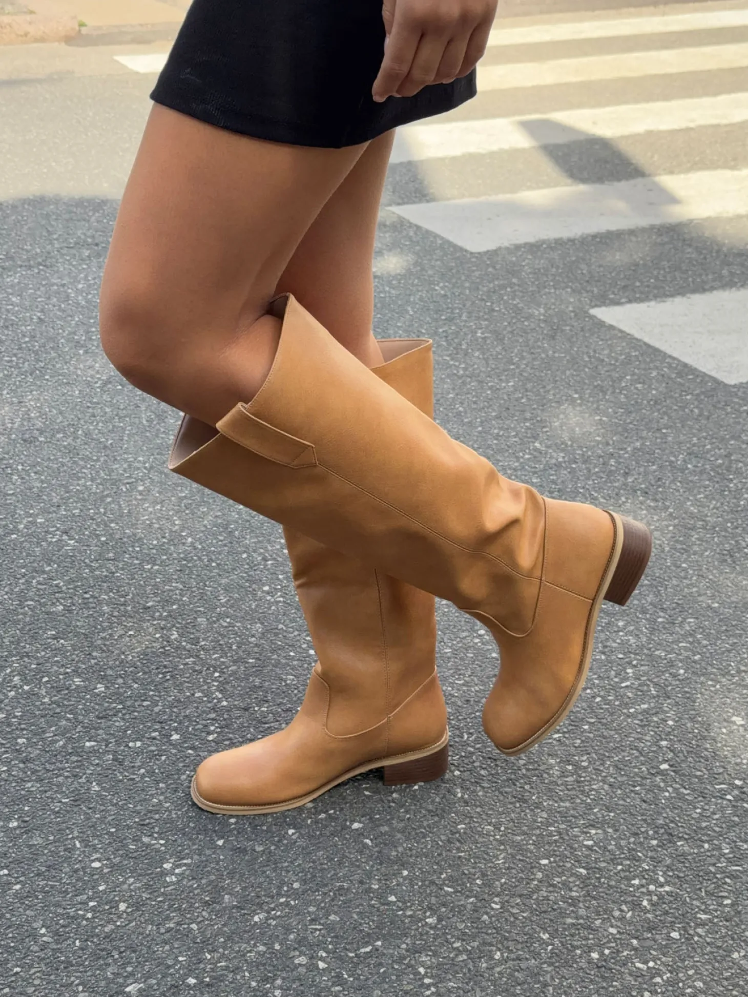 Justina tall støvler - Camel