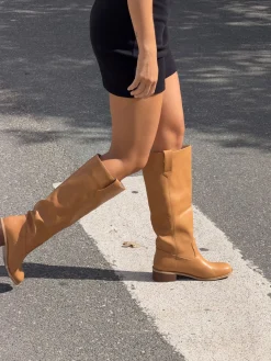 Justina tall støvler - Camel