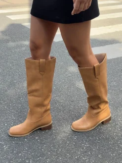 Justina tall støvler - Camel