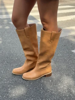 Justina tall støvler - Camel