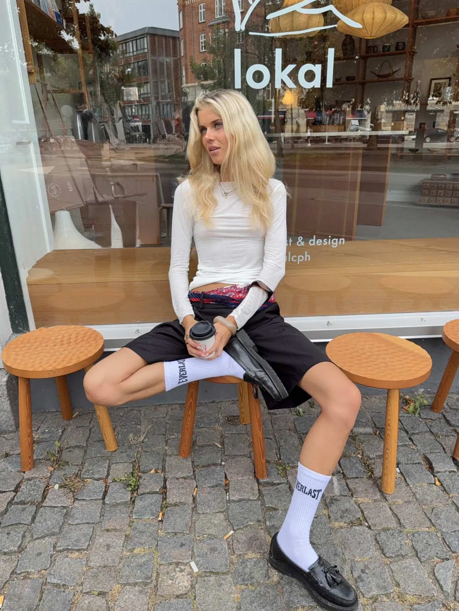 Kaia langærmet cashmere bluse - Hvid