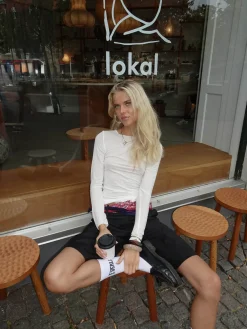 Kaia langærmet cashmere bluse - Hvid