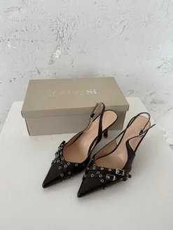 Kandy slingback stiletter - Brun