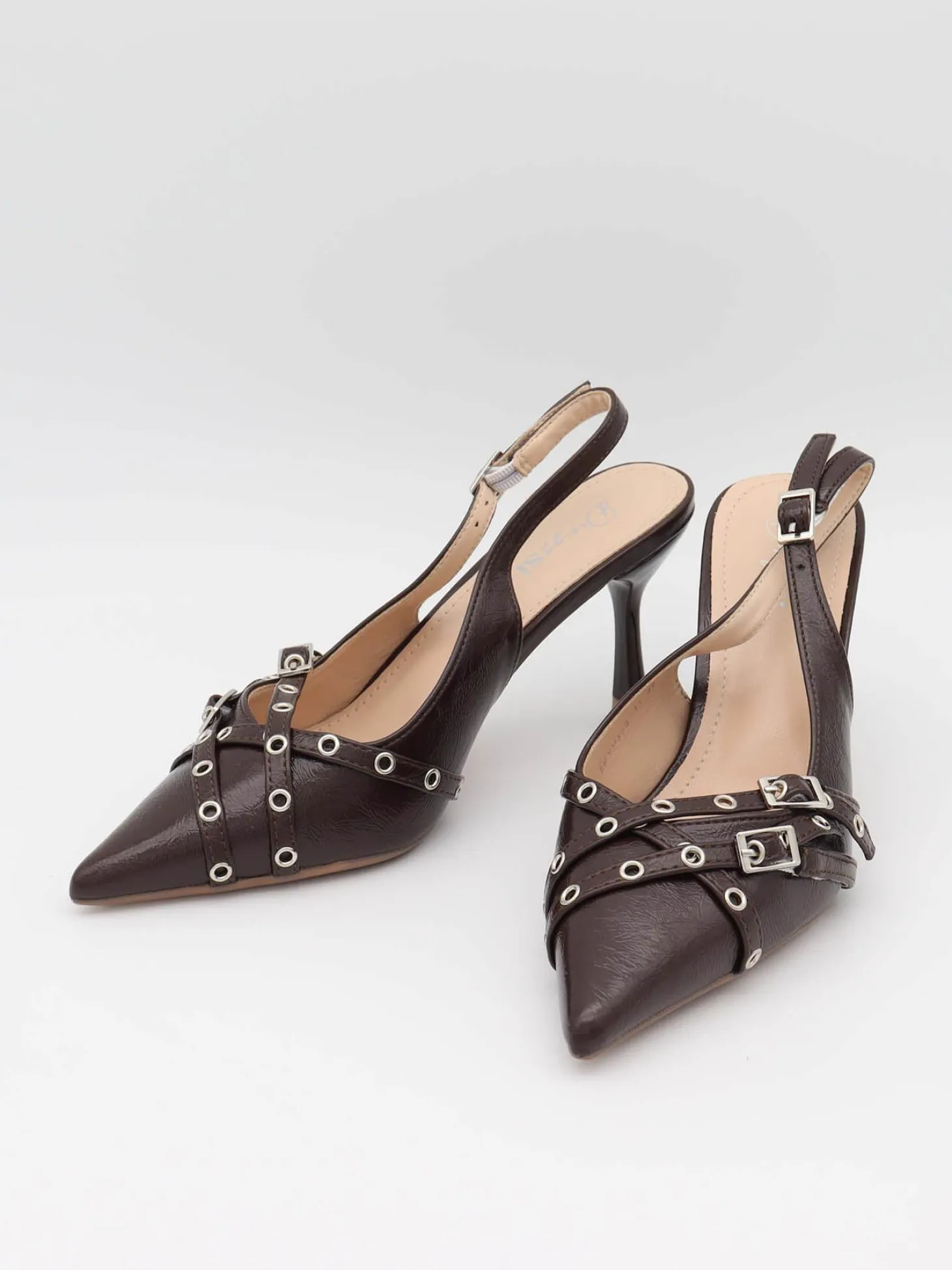 Kandy slingback stiletter - Brun