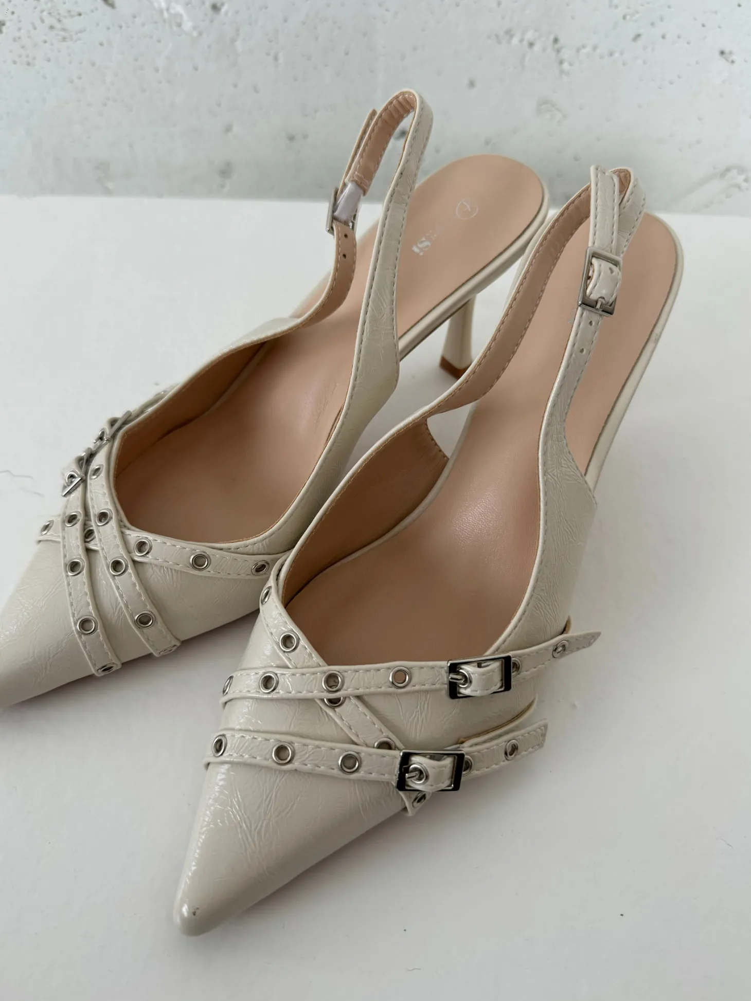 Kandy slingback stiletter - Cream
