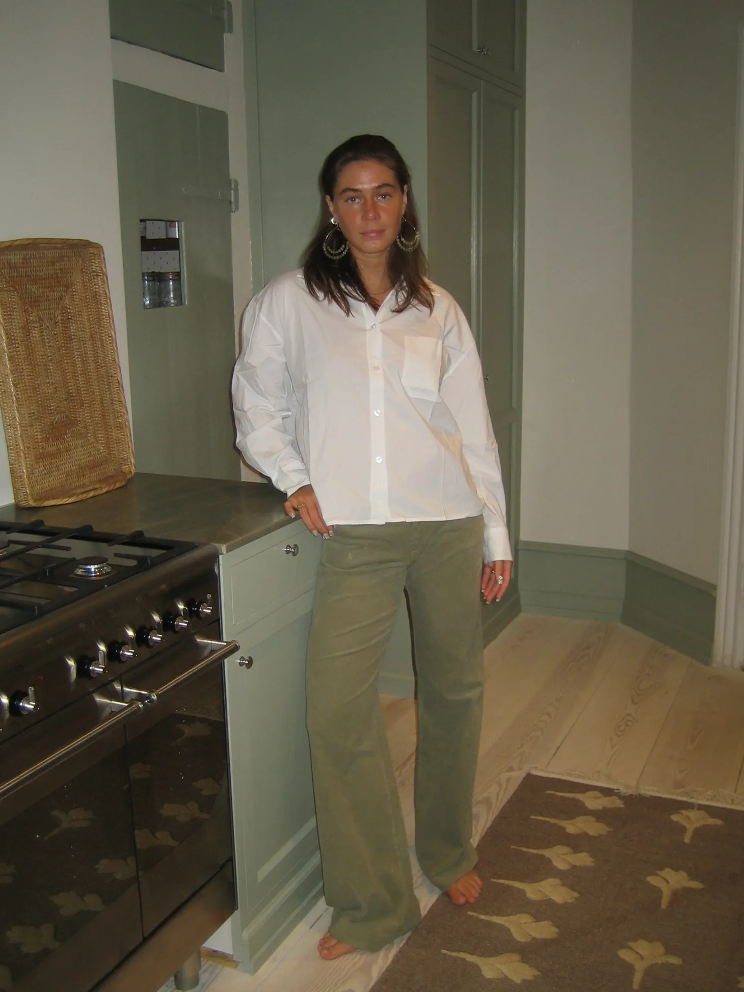 Karla fløjlsbukser - Kaki grøn