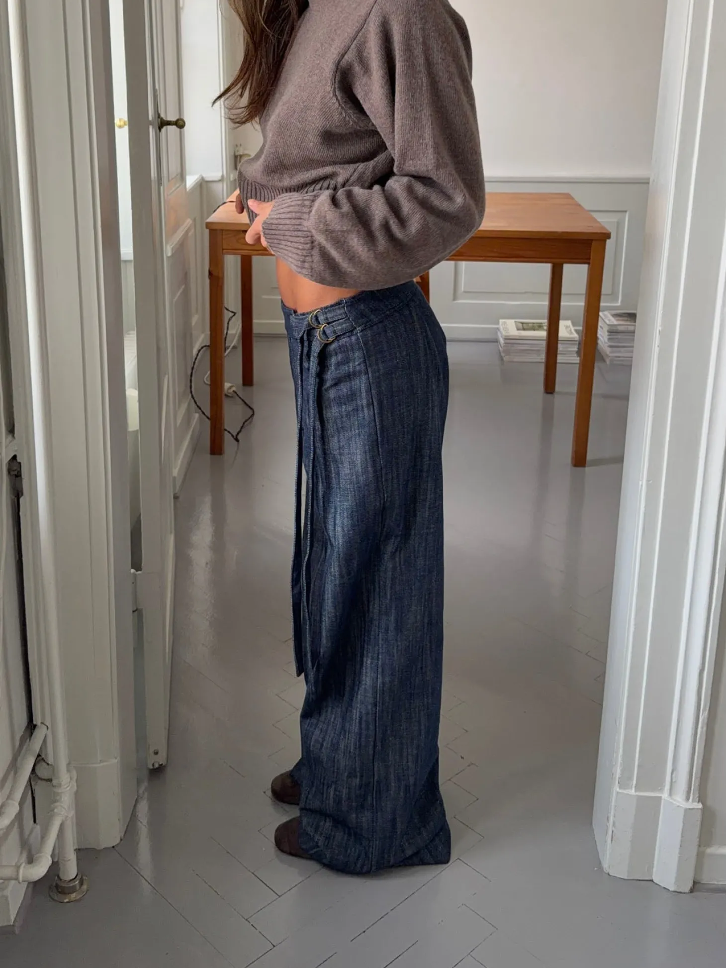 Karol bukser med bælte - Mørkeblå