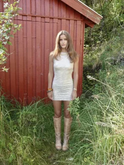 Kasy minikjole med pallietter - Beige