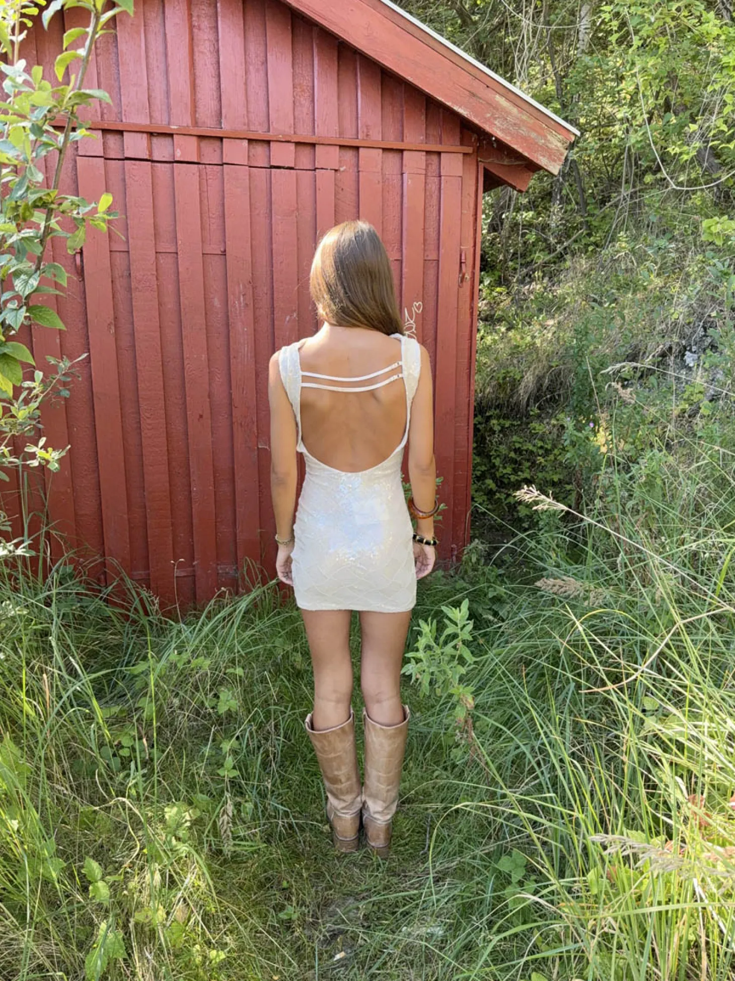 Kasy minikjole med pallietter - Beige