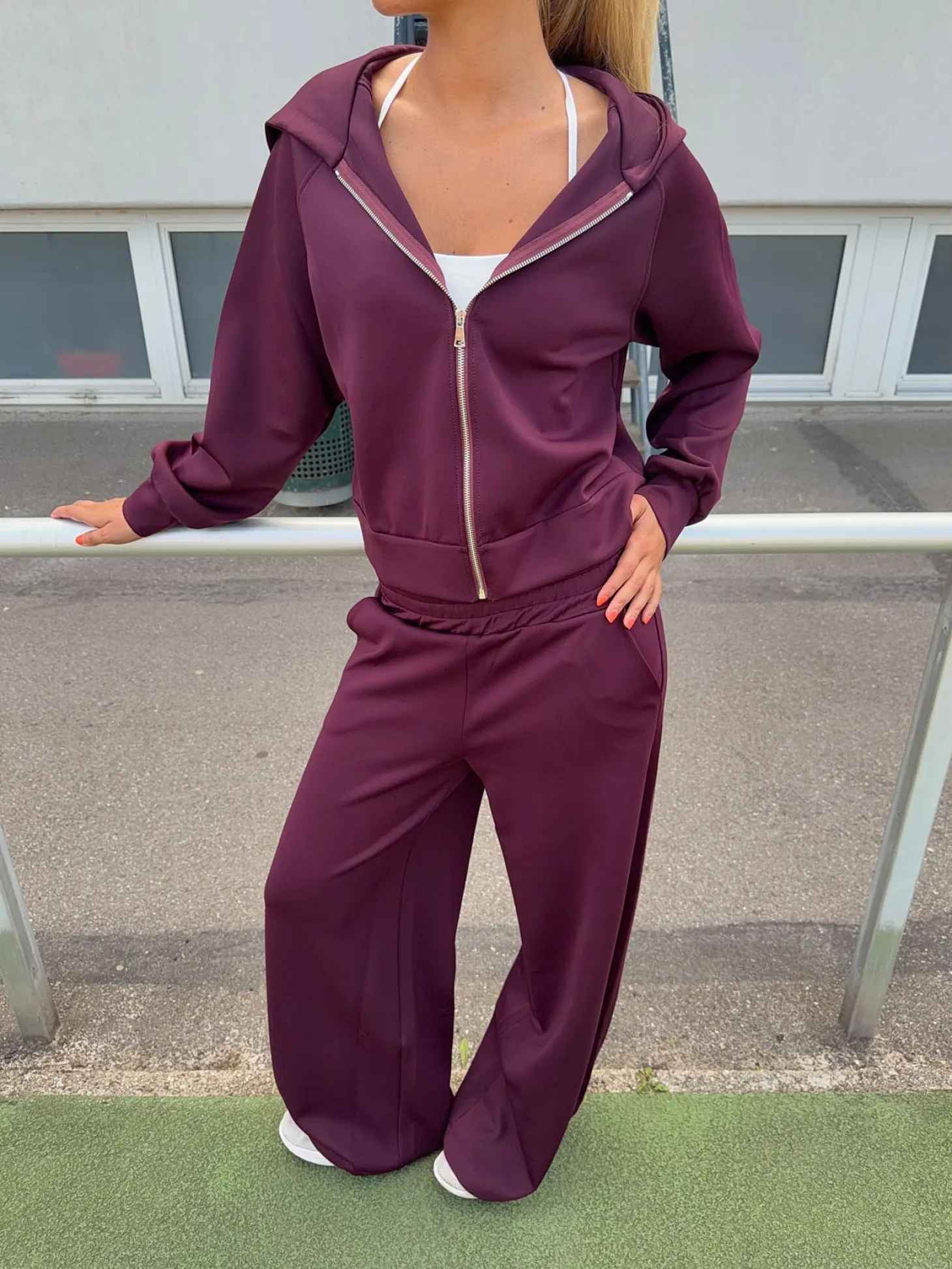 Katinka zip-up hoodie - Mørkelilla