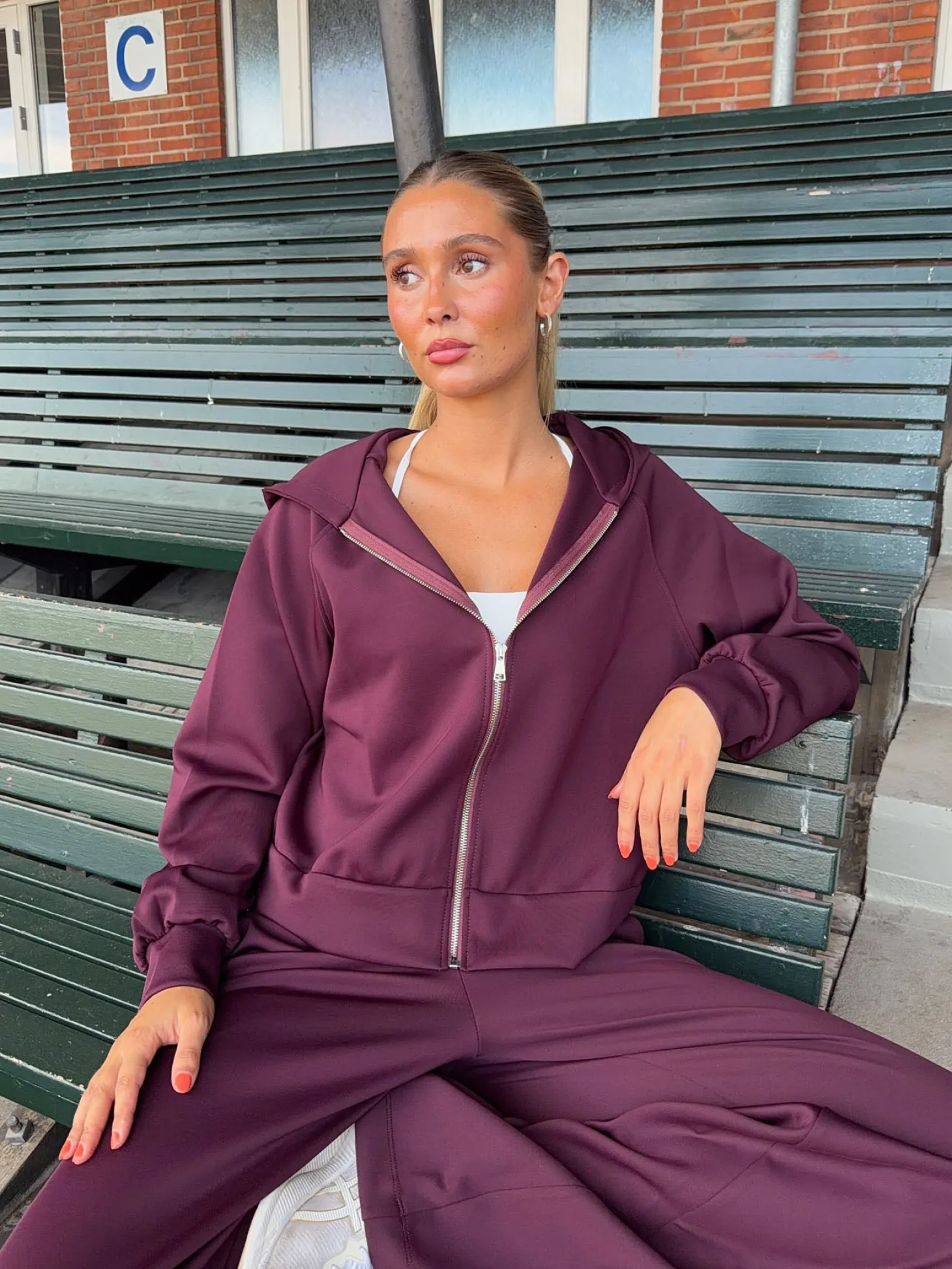 Katinka zip-up hoodie - Mørkelilla