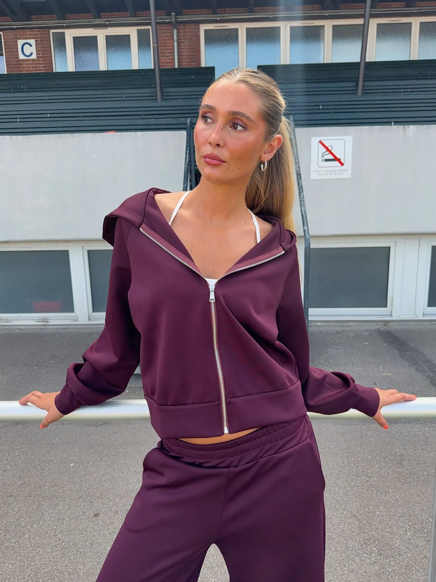 Katinka zip-up hoodie - Mørkelilla