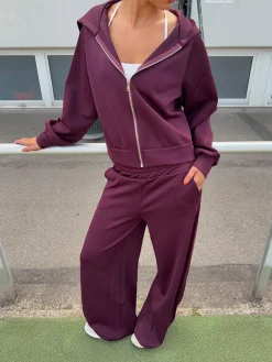Katinka zip-up hoodie - Mørkelilla