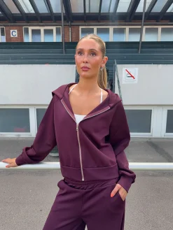Katinka zip-up hoodie - Mørkelilla