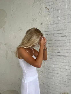 Kaya pointelle top - Hvid