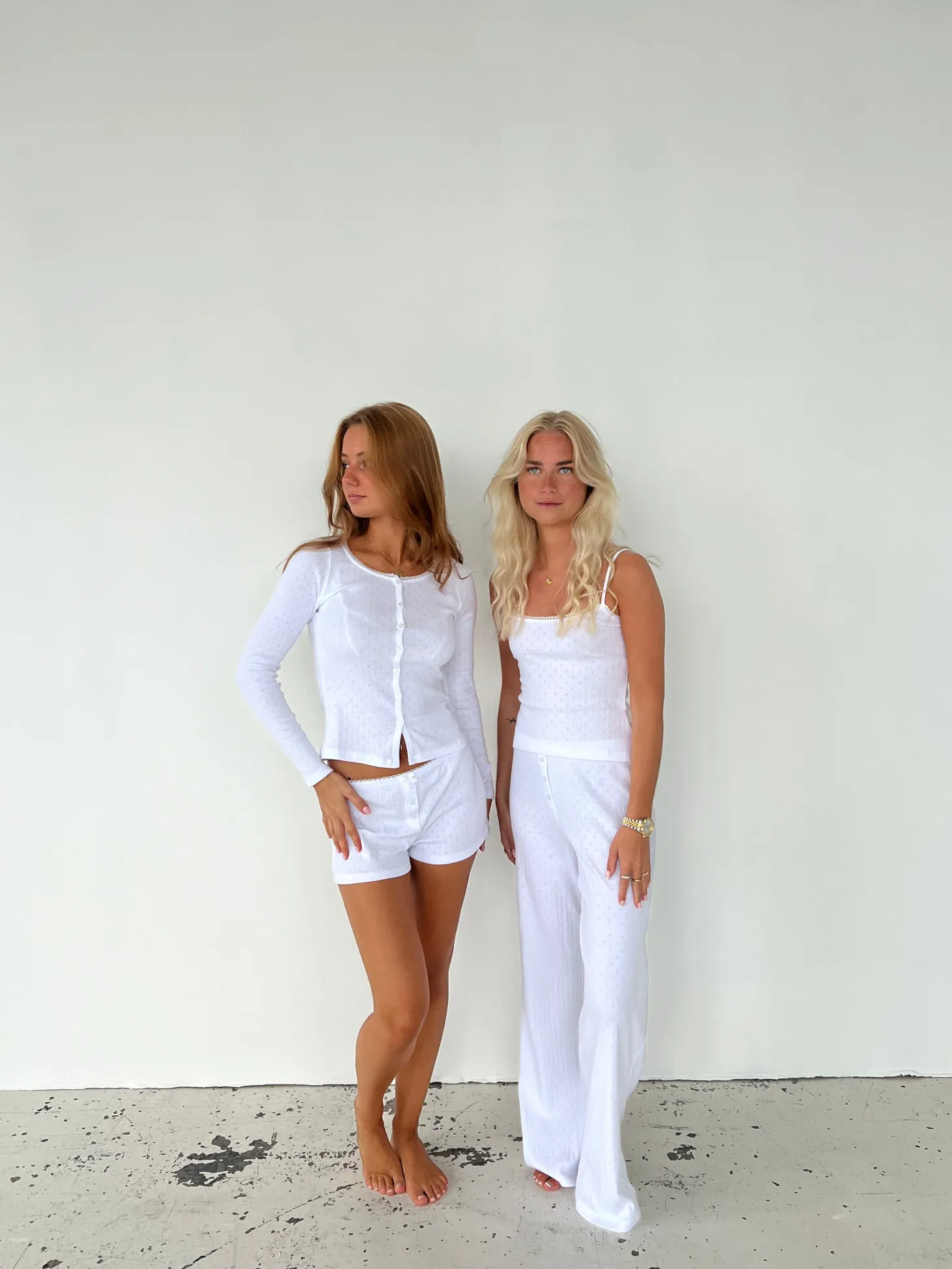 Kaya pointelle top - Hvid