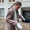 Kehlani luffer i strik - Lys grå