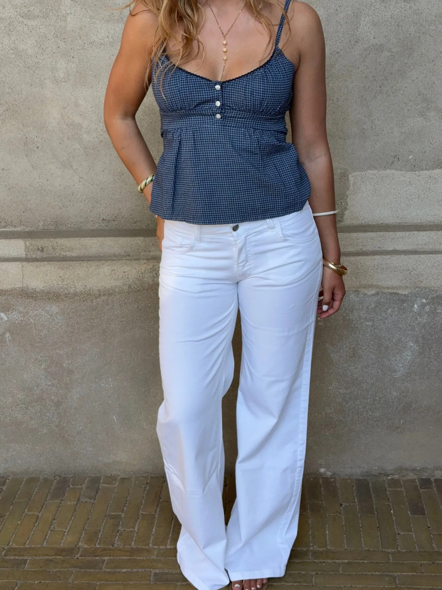 Kennie lavtaljede jeans - Hvid