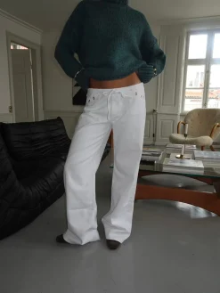 Kenny jeans med metalringe - Hvid