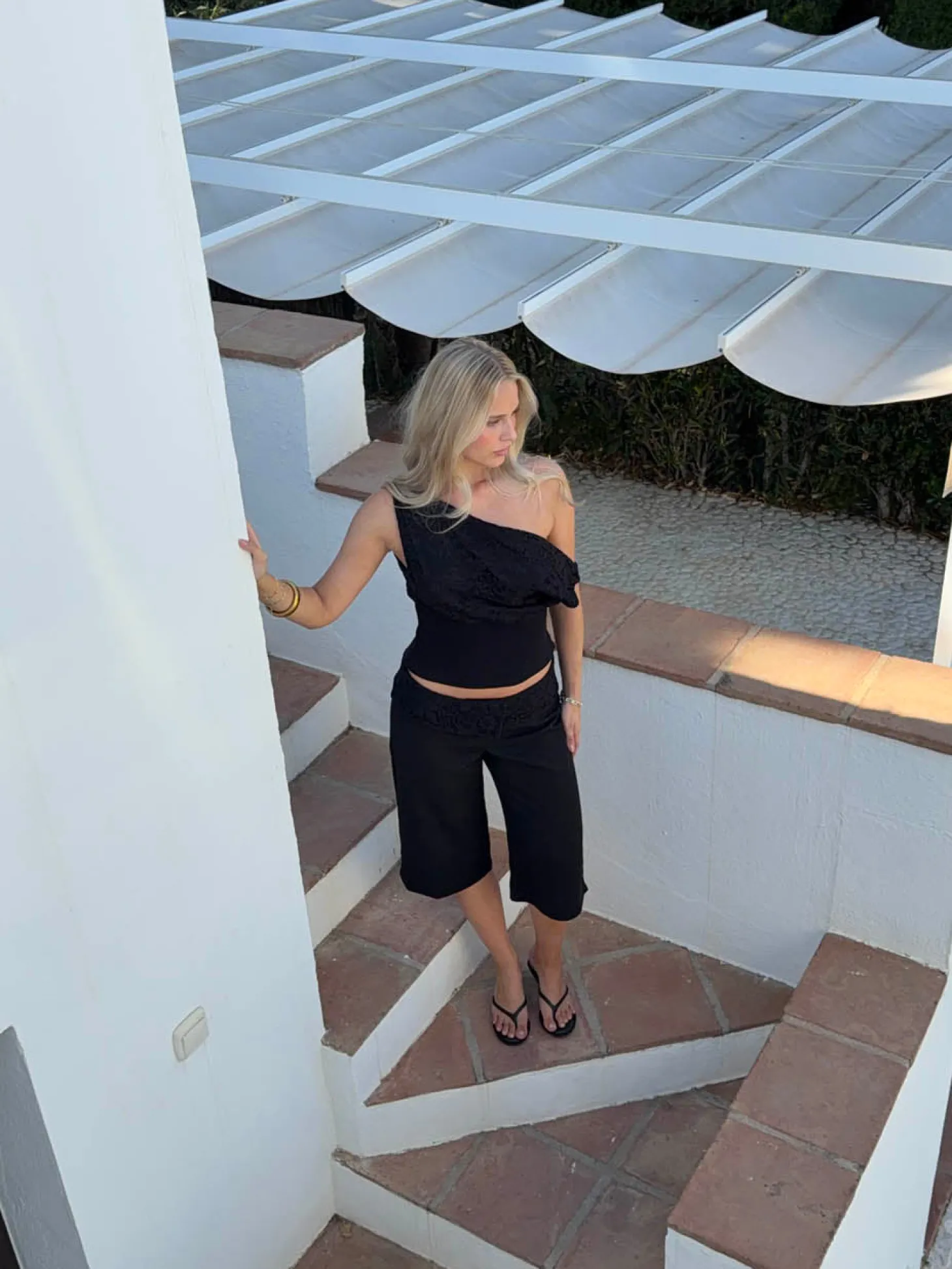 Kimmie top med blonder - Sort