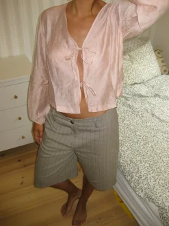 Kirstin skjorte med bindebånd - Lyserød