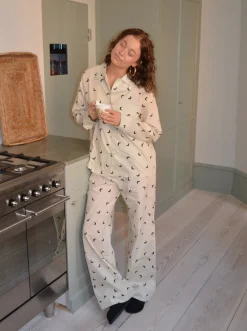 Kyla pyjamasbukser med halvmåner - Beige