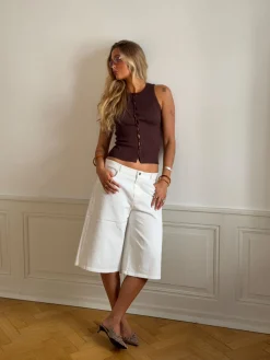 Lali top med knapper - Brun