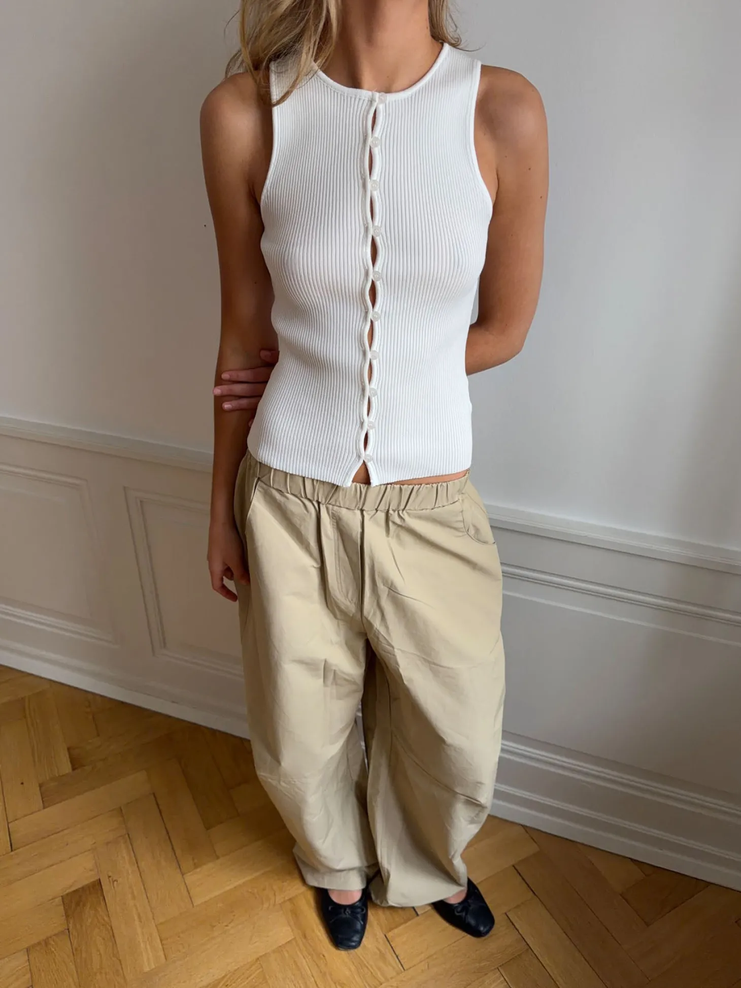 Lali top med knapper - Hvid
