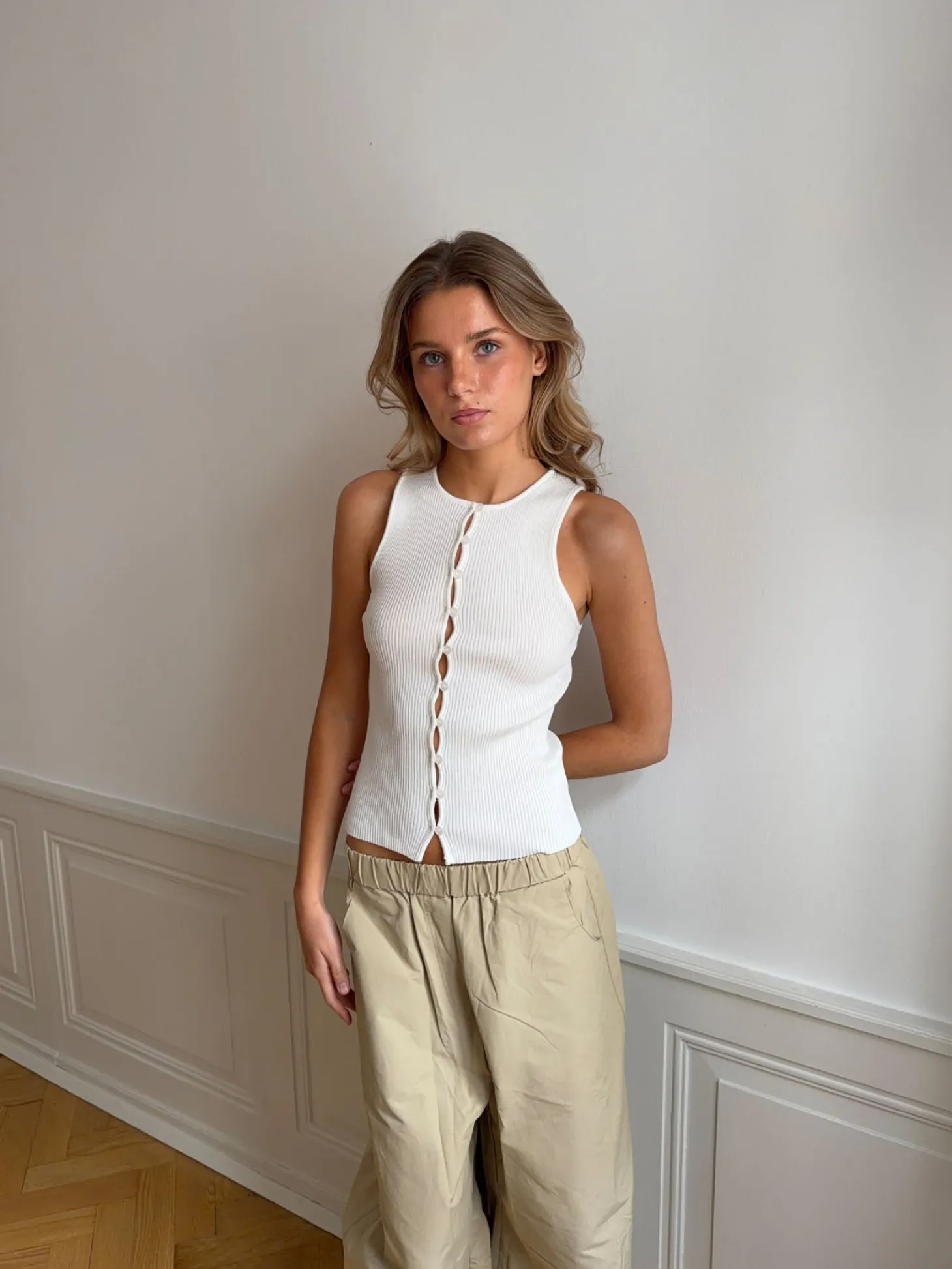 Lali top med knapper - Hvid