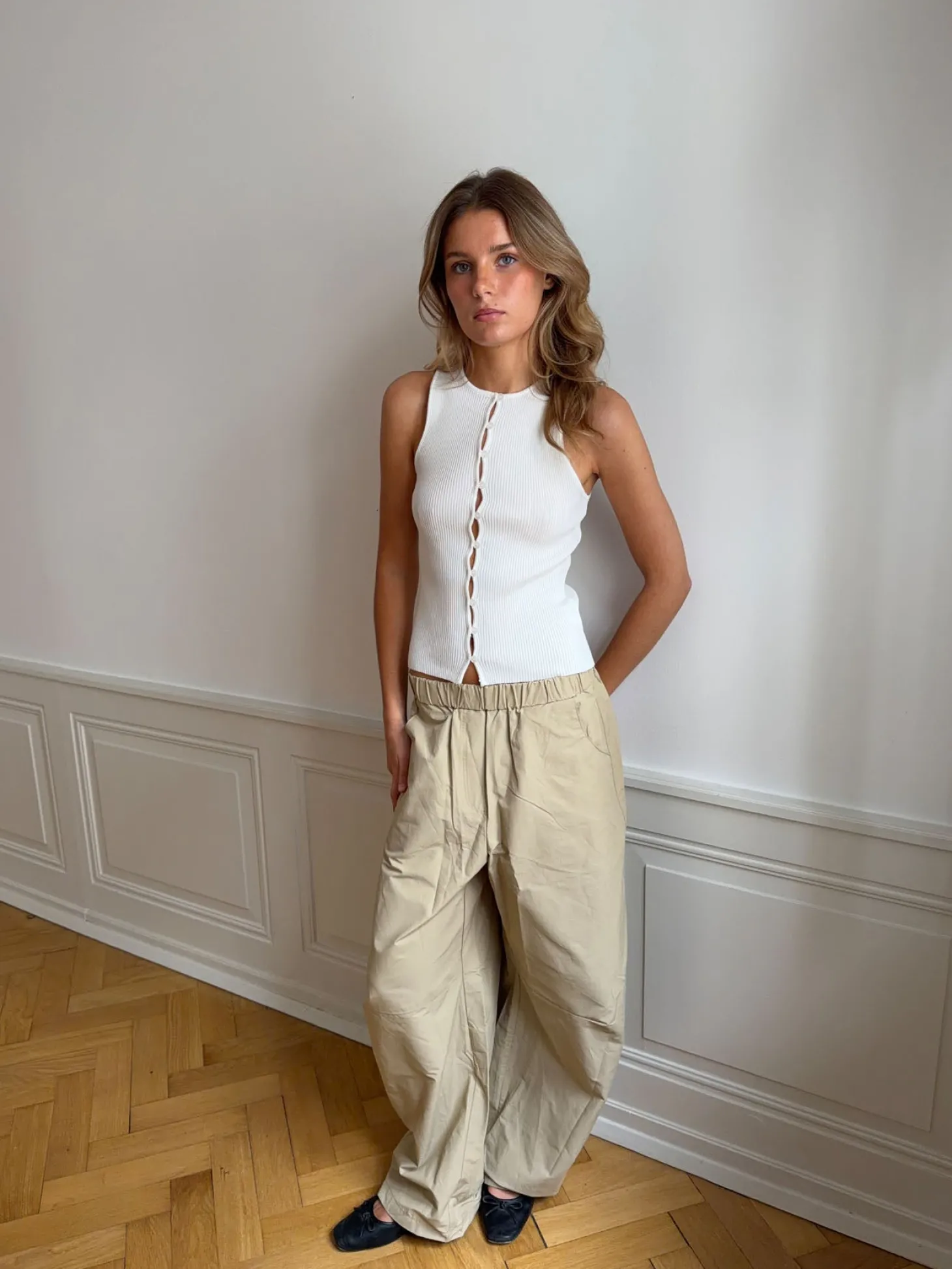 Lali top med knapper - Hvid