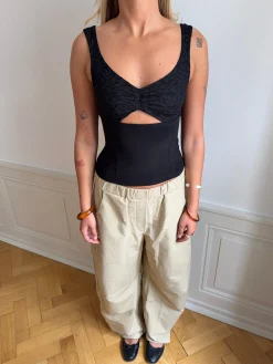 Lana top med blonder - Sort