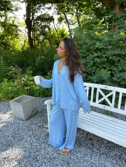 Laura pyjamasbukser - Lyseblå