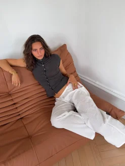 Leonie top med knapper - Grå