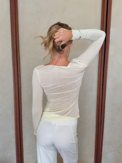 Linana langærmet - Lysegul