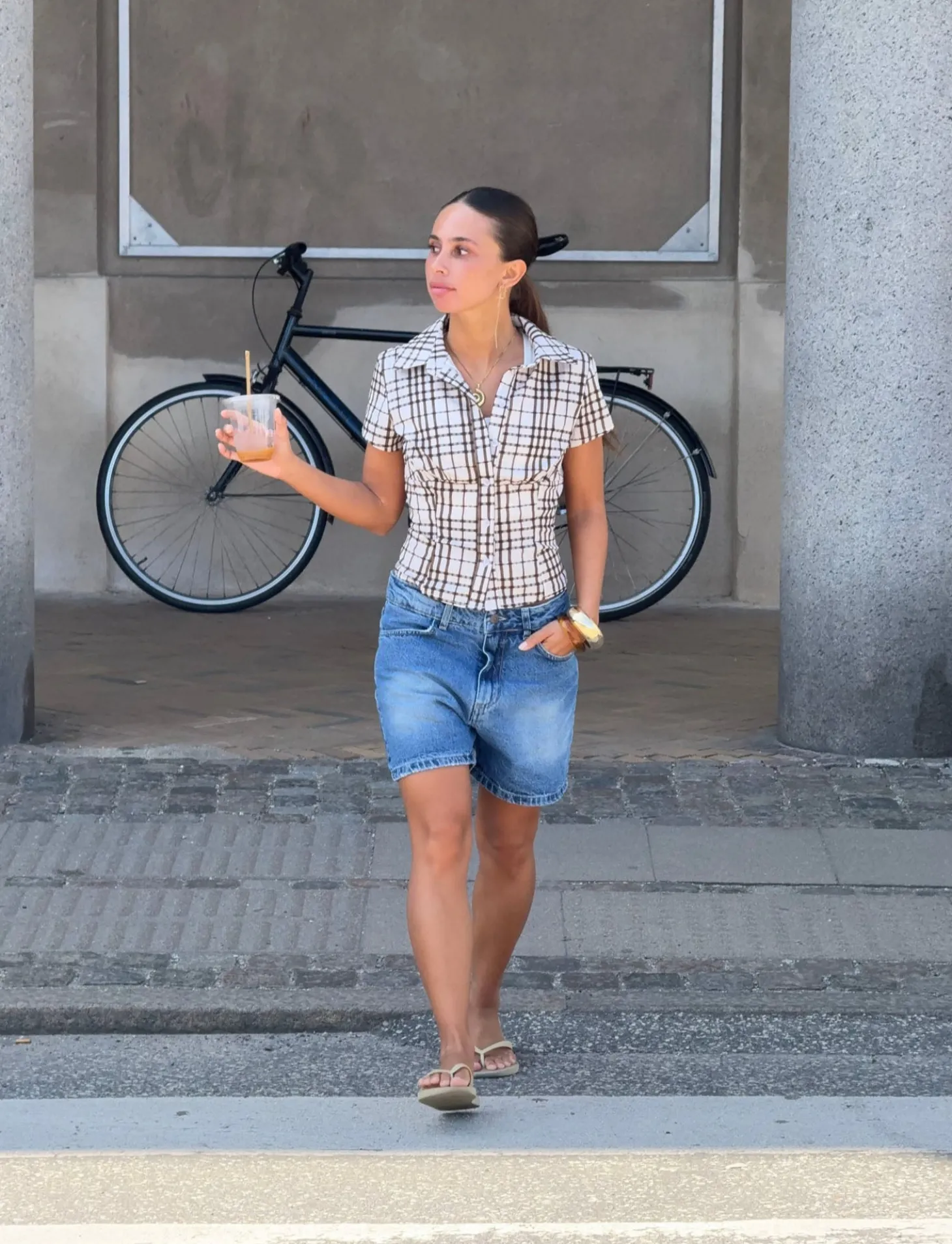 Linda bermudashorts - Blå denim