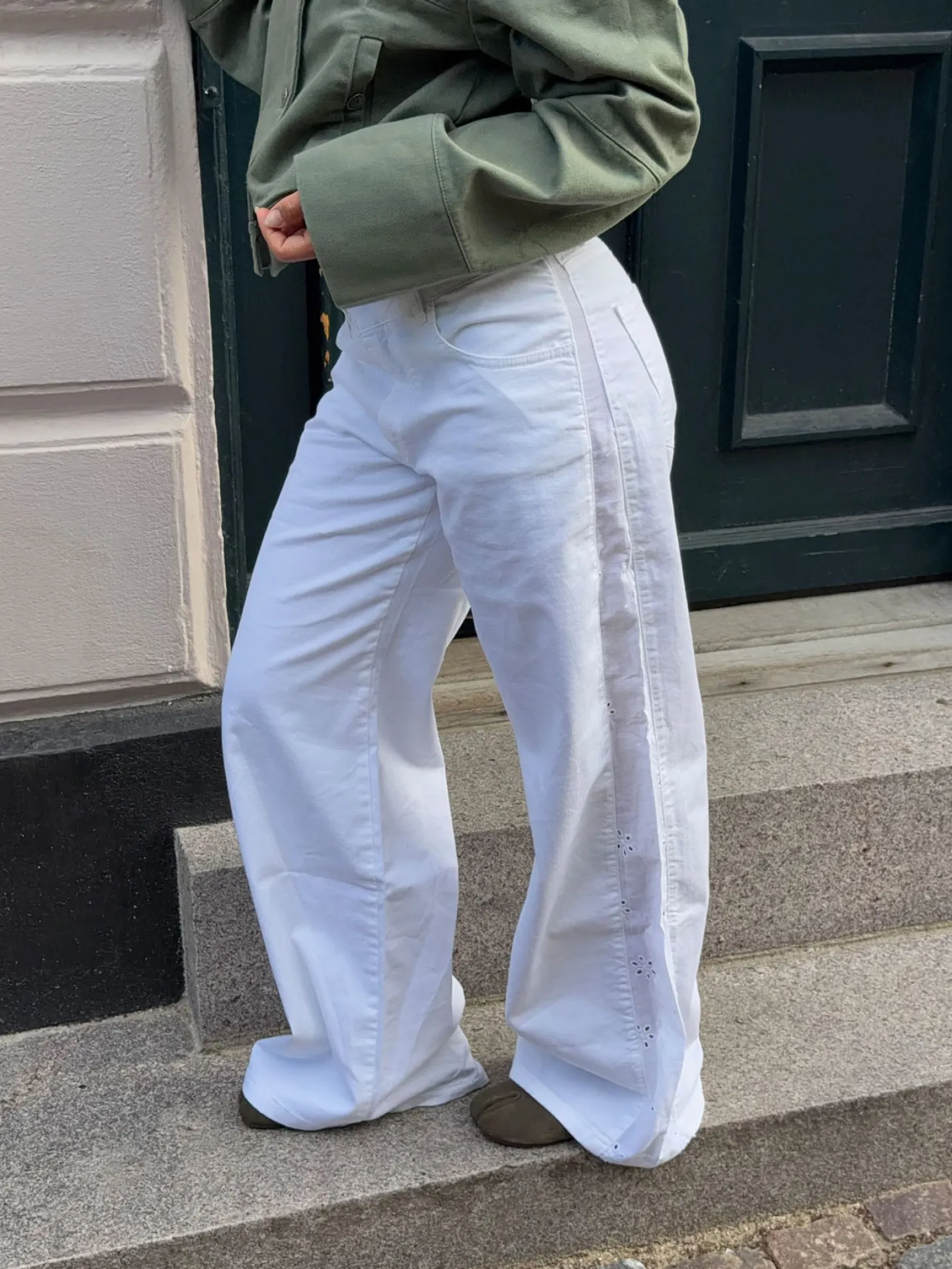 Lineana jeans med blonder - Hvid