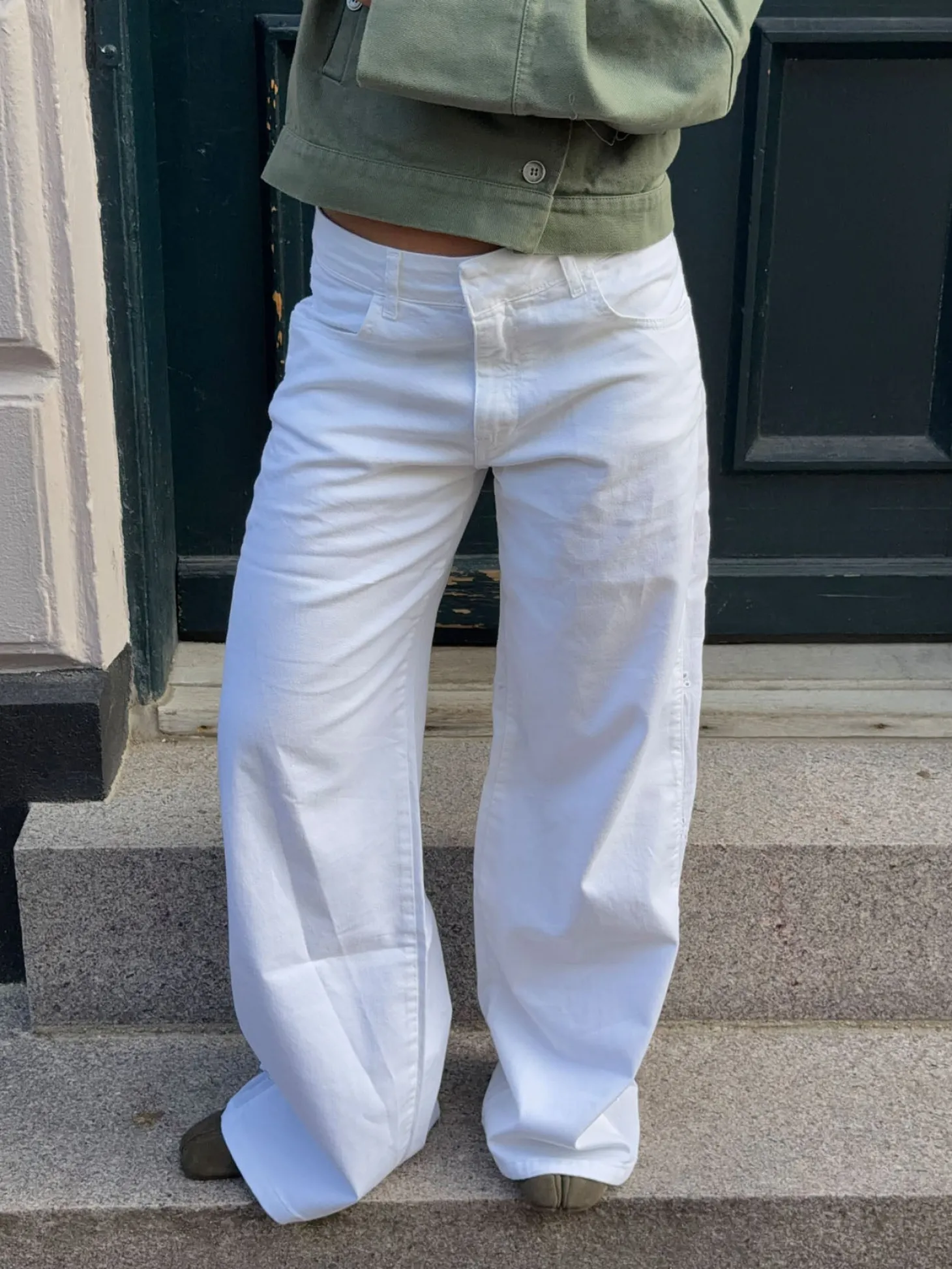 Lineana jeans med blonder - Hvid