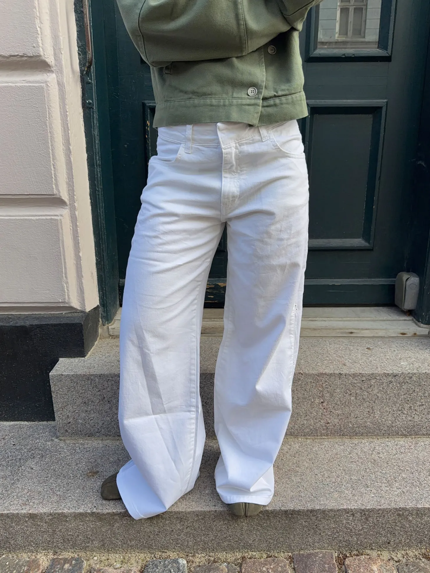 Lineana jeans med blonder - Hvid