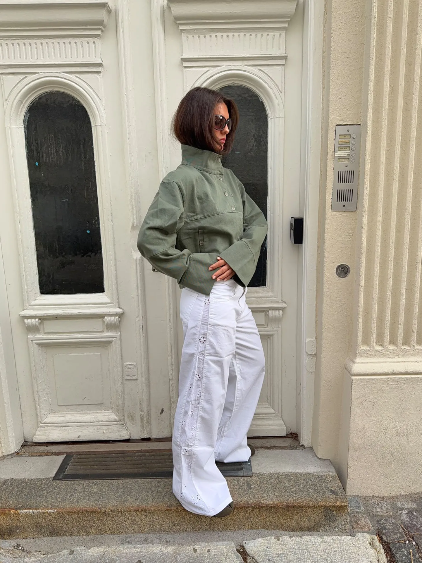 Lineana jeans med blonder - Hvid