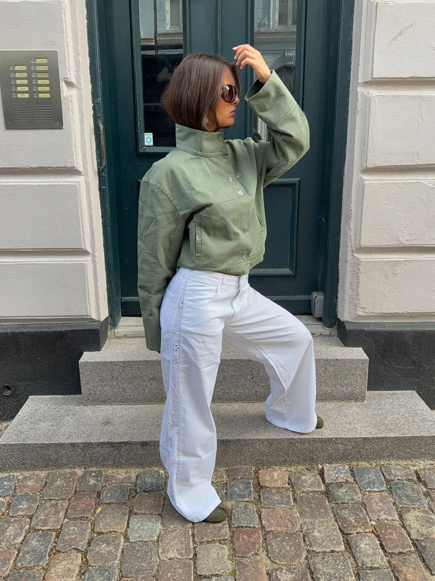 Lineana jeans med blonder - Hvid