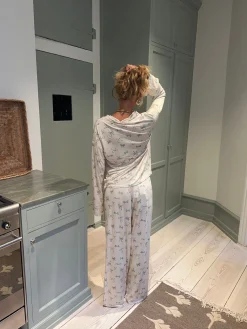 Linnea pyjamasbukser med sløjfer - Off white