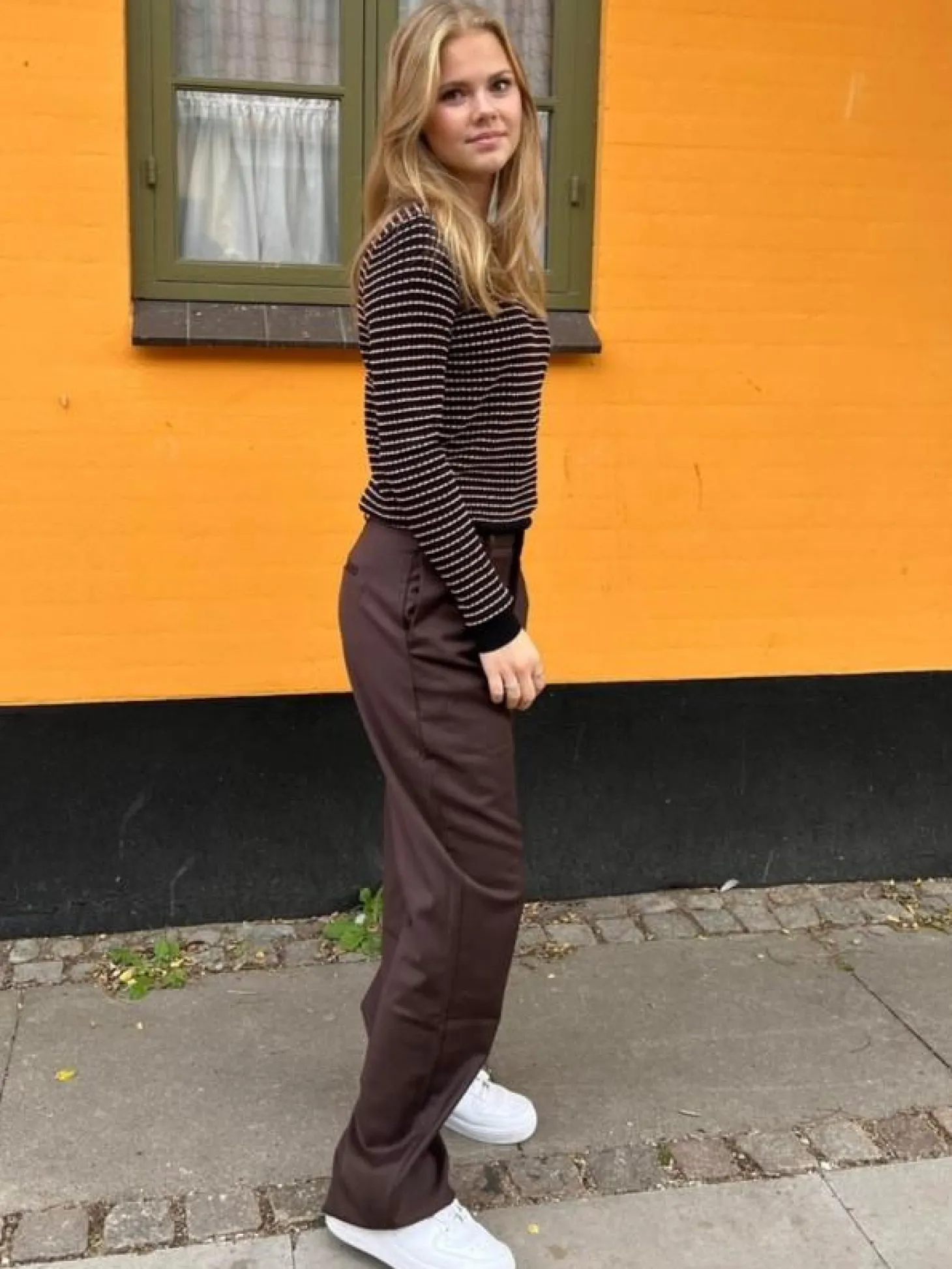 Lisette oversized suitbukser - Brun