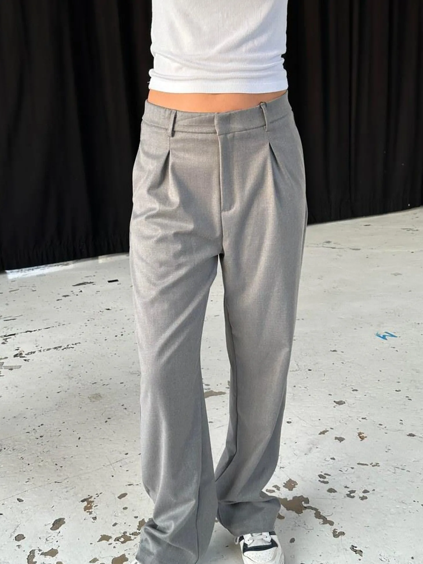 Lisette oversized suitbukser - Grå