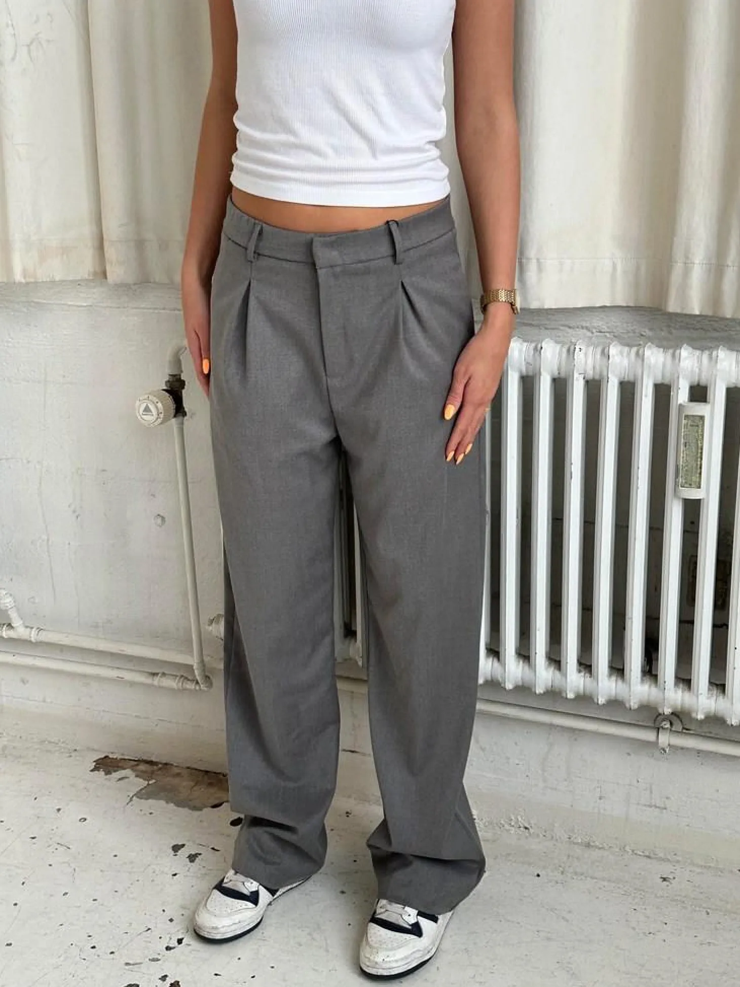 Lisette oversized suitbukser - Grå