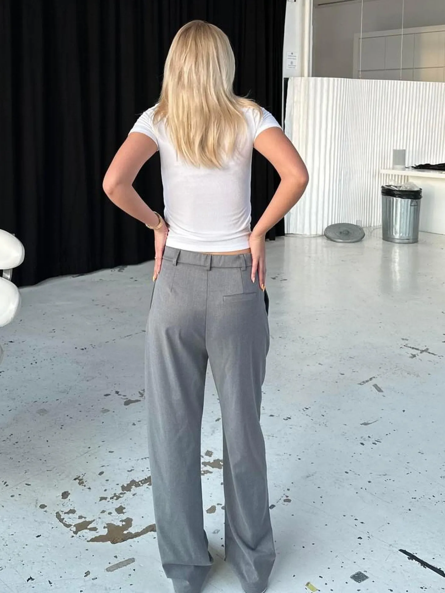 Lisette oversized suitbukser - Grå