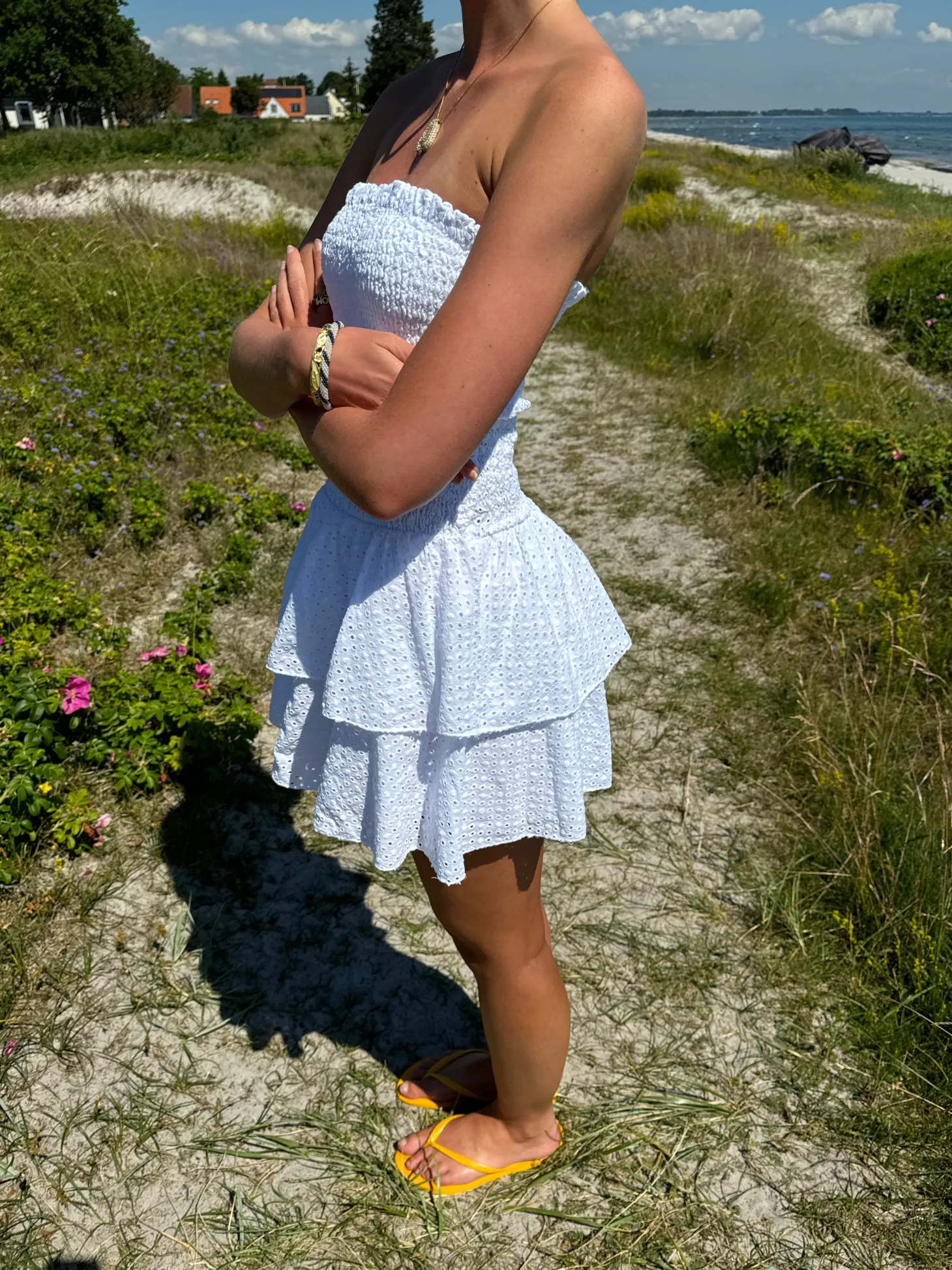 Lissy smockkjole - Hvid broderi