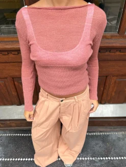 Lova figursyet striktrøje - Rosa