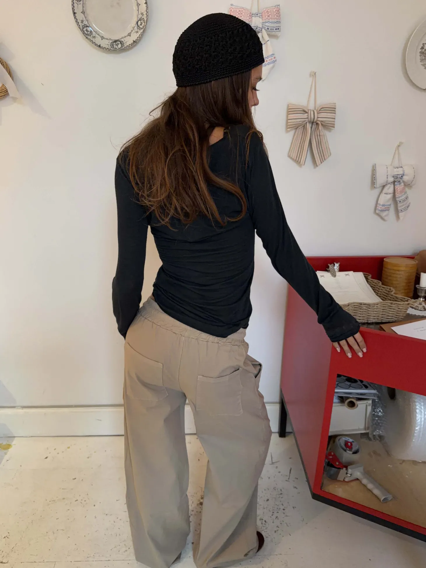 Lucille bukser med snørelukning - Beige