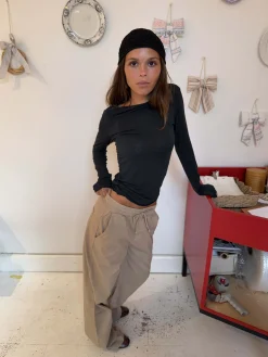 Lucille bukser med snørelukning - Beige