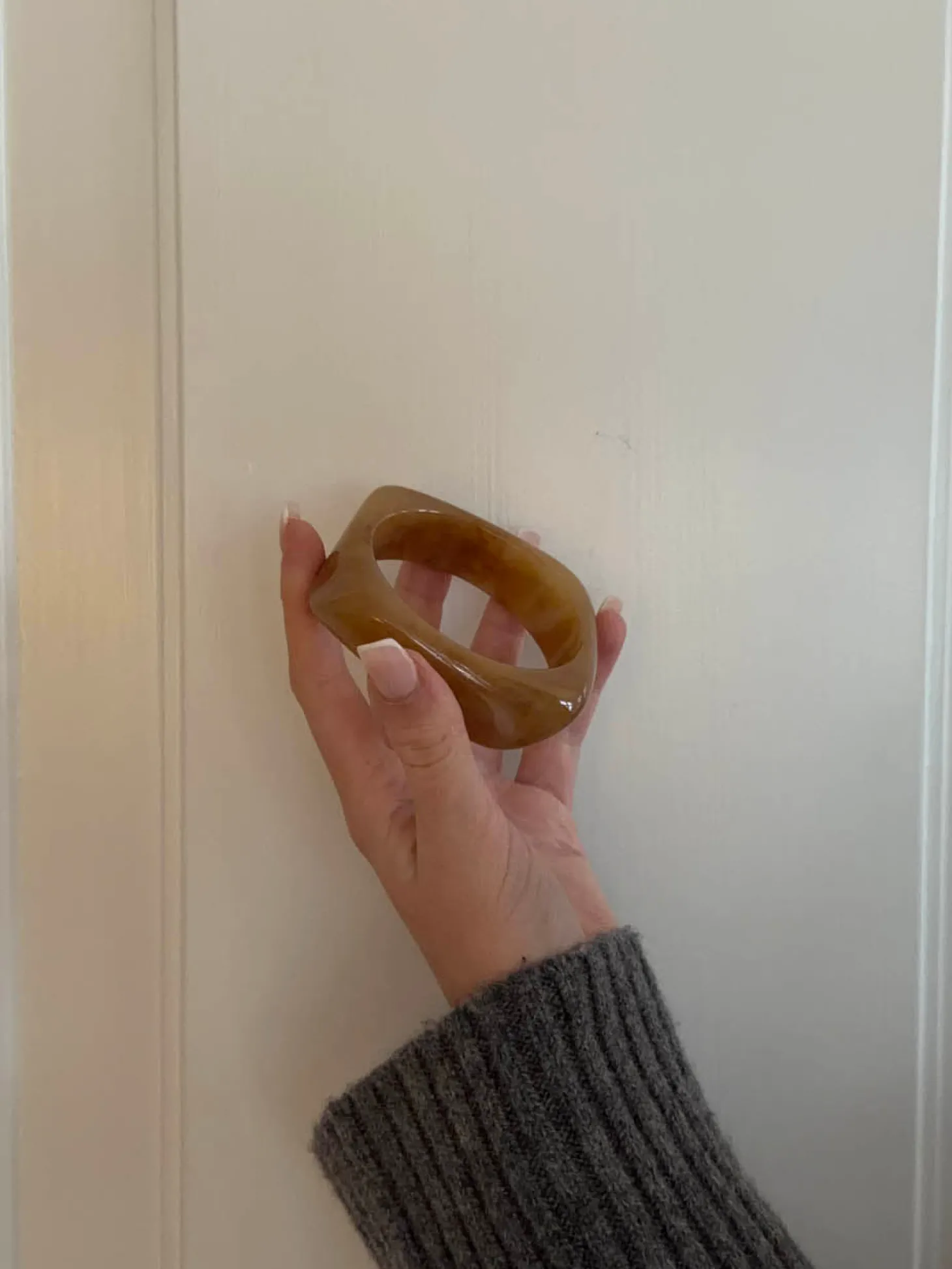 Lykke chunky armbånd - Mørk karamel